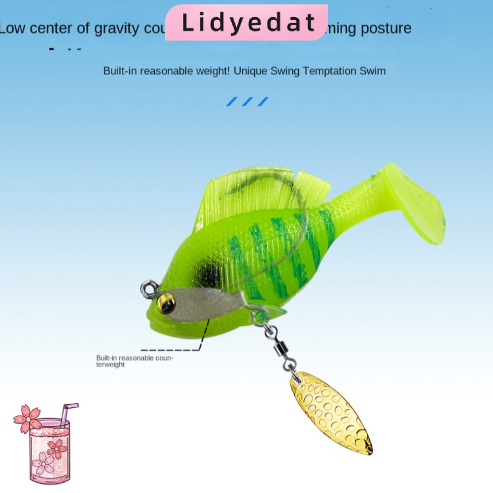 LIDYEDAT165 เหยื่อเบสนุ่มพร้อมตะขอตะกั่ว เหยื่อพลาสติกอ่อน Sleeper Dark Sleeper SwimBait ประดิษฐ์ Ji
