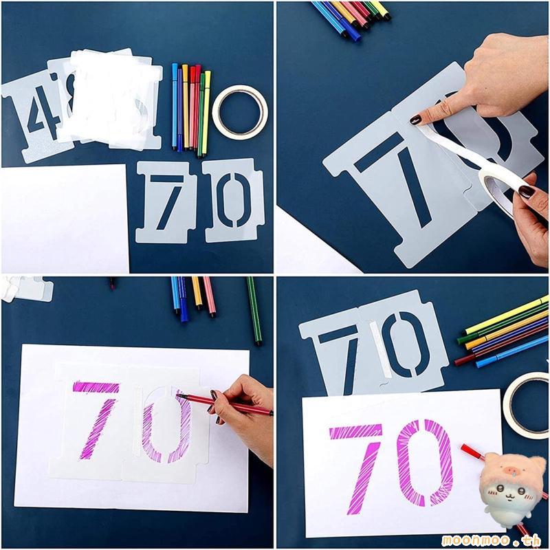 Moon Letter Templates Number Parking Stencil สําหรับสมุดภาพ Handbook การ์ดอัลบั้ม