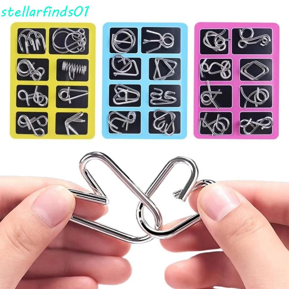STELLARFENDS Wire IQ Games, 3D Design Set 8 Montessori Puzzle Toy, IQ Games การออกแบบทางปัญญาปริศนาล