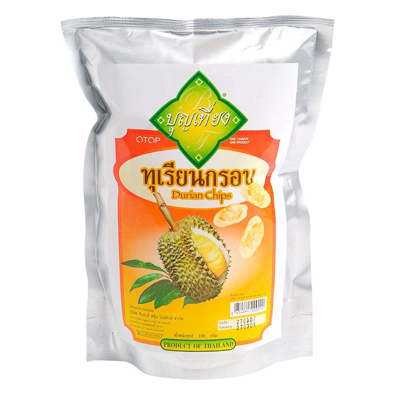 บุญเที่ยงทุเรียนกรอบ 100กรัม Boontiang Durian Chip 100g.