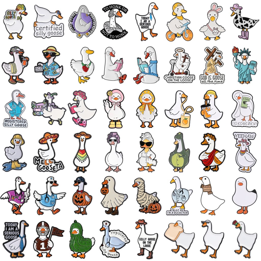 การ์ตูน Untitled Goose เกม Lapel Pin สัตว์ Series เป็ดน่ารักเข็มกลัดโลหะ Badge เสื้อผ้าอุปกรณ์เสริมของขวัญสําหรับเพื่อน
