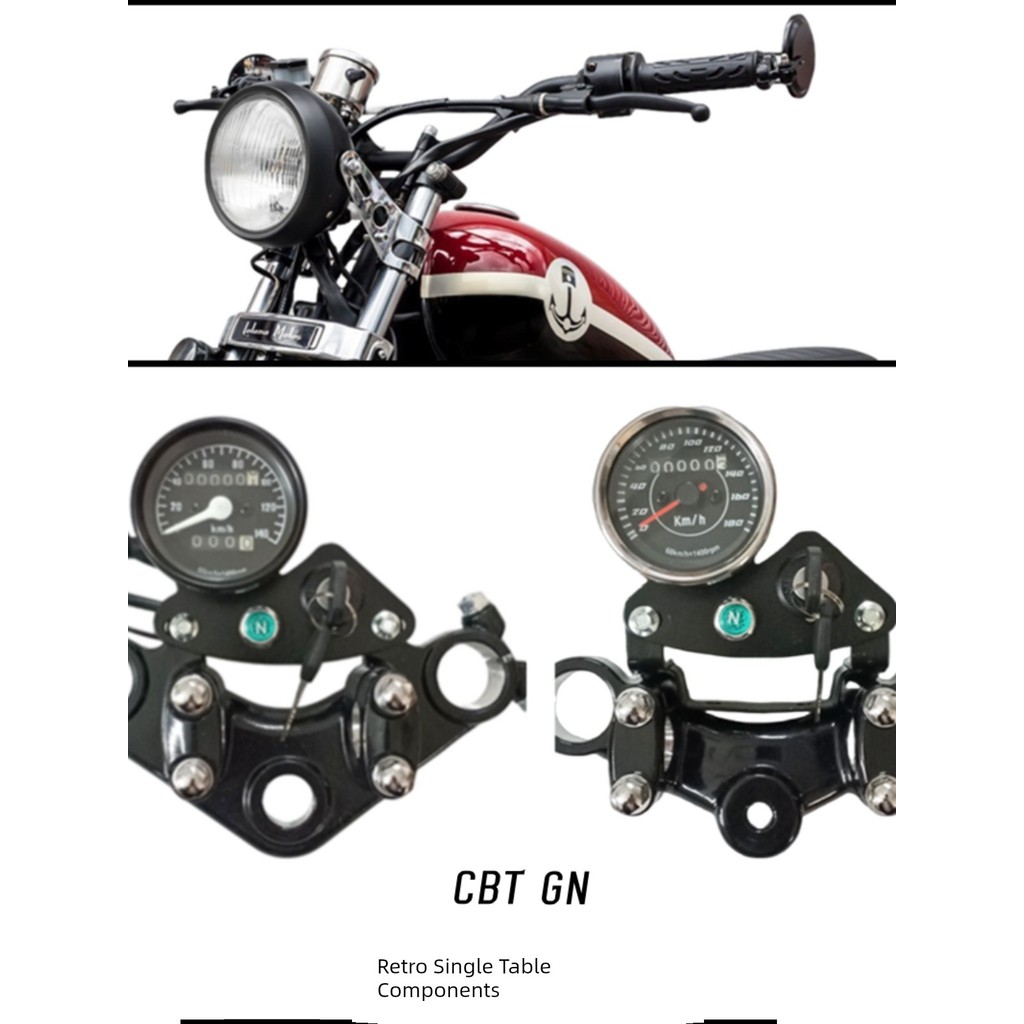 รถจักรยานยนต์ Retro ดัดแปลงนาฬิกาจับเวลาเดี่ยวเครื่องวัดระยะทางขนาดเล็ก GN125 Cloud Leopard CBT กว้า