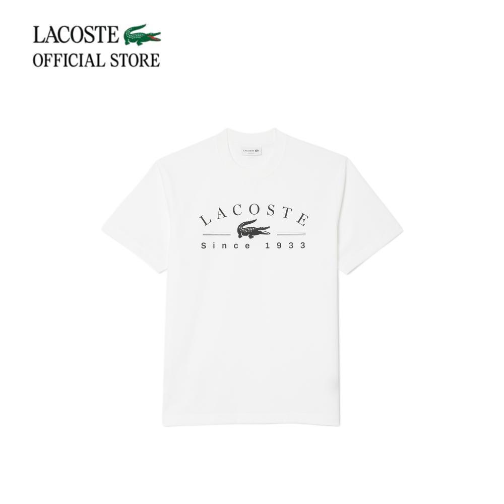LACOSTE เสื้อยืดผู้ชาย PRINTED COTTON T-SHIRT รุ่น TH1754 - WHITE