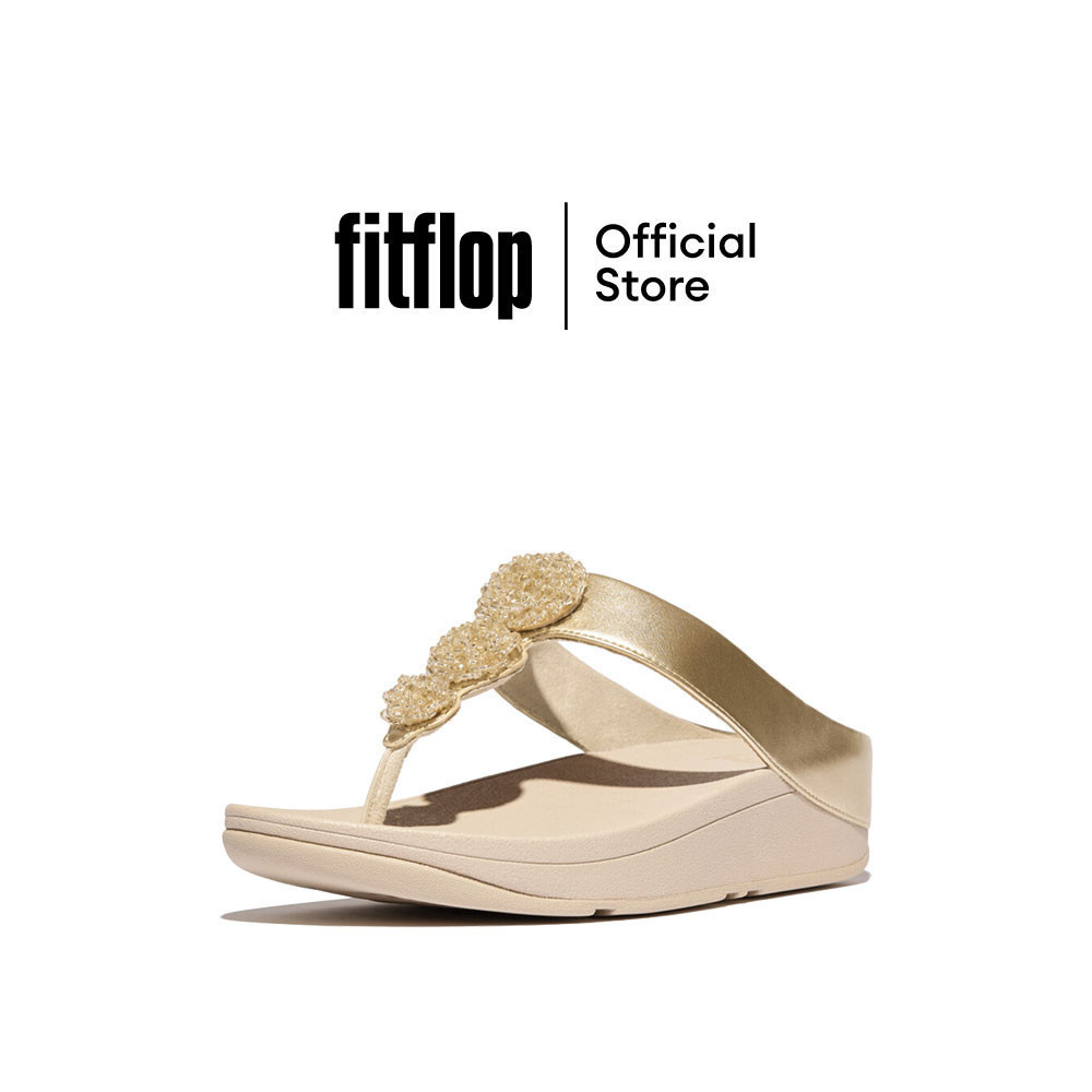 FITFLOP FINO BEADIE-BUTTON METALLIC รองเท้าแตะแบบหูหนีบผู้หญิง รุ่น IU1-675 สี GOLD