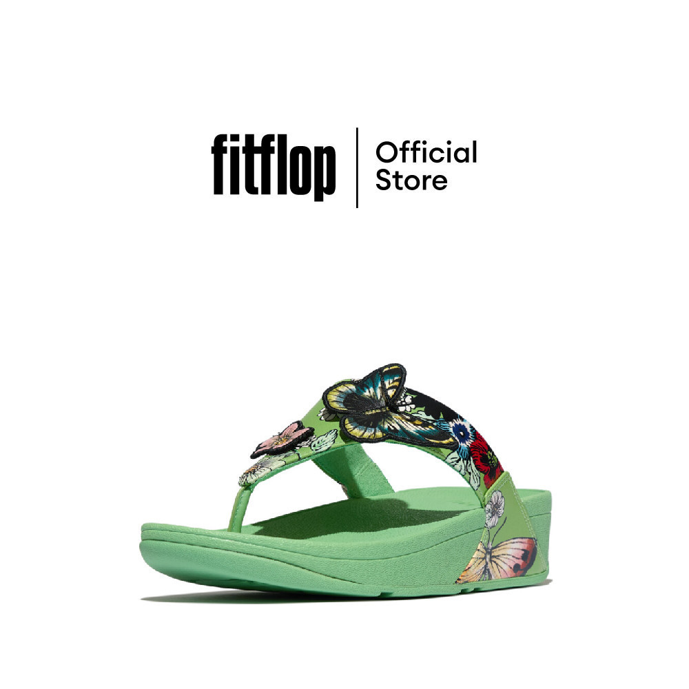 FITFLOP LULU X PHANNAPAST FAIRY BOUQUET รองเท้าแตะแบบหูหนีบผู้หญิง รุ่น Y1A-D43 สี GREEN
