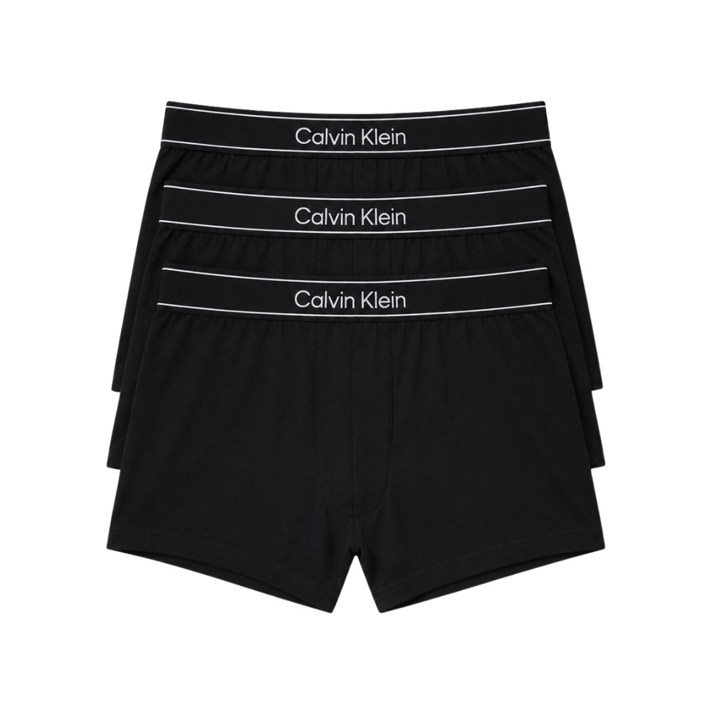 CALVIN KLEIN กางเกงบ๊อกเซอร์ผู้ชาย Viscose Cotton Blend ทรง Boxer แพ็ค 3 ชิ้น รุ่น NP2840O UB1-สีดำ รูปที่ 4