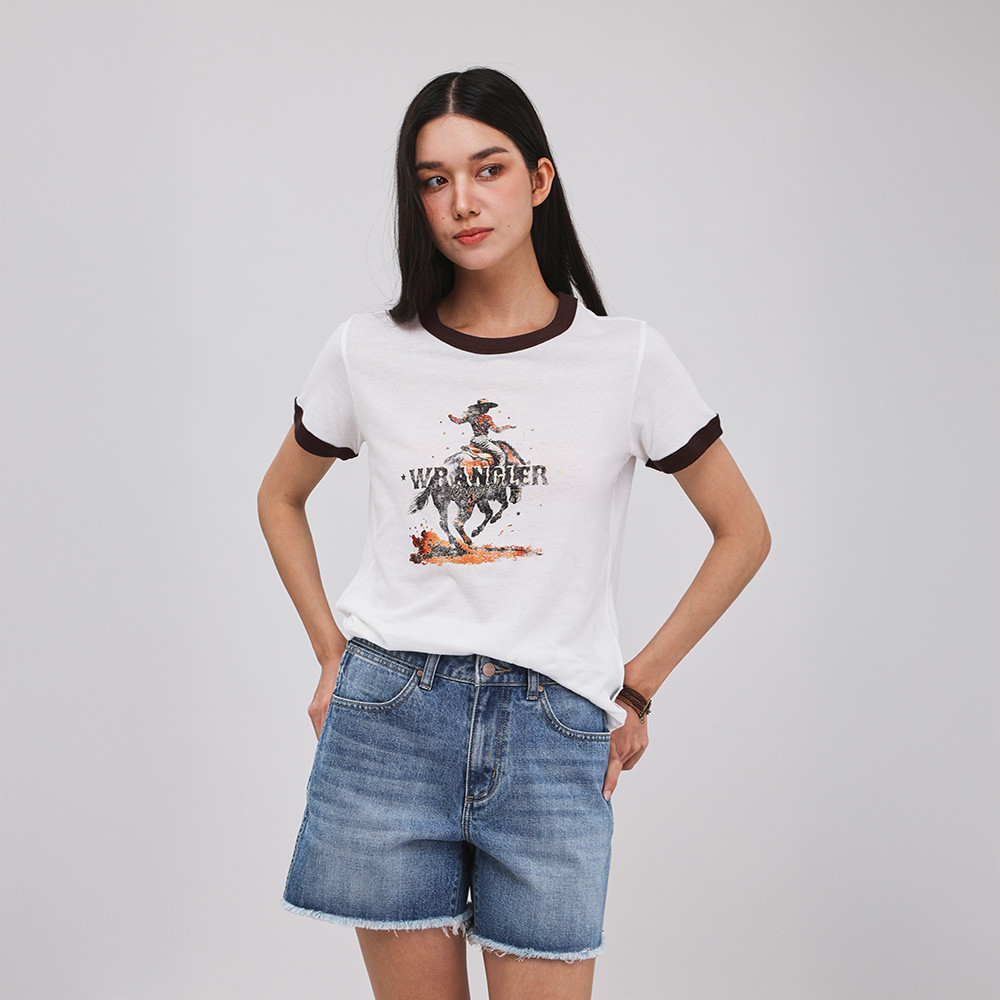 رانجلر تيشيرت Beyond Denim ـ نسائي كريمي — صورة 4