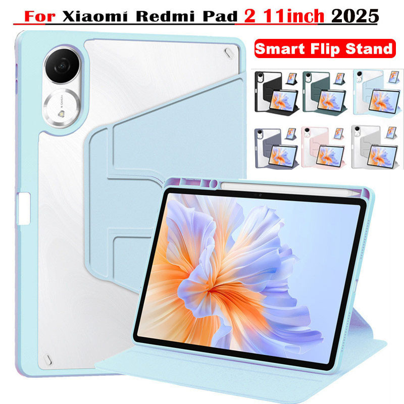 เคสปรับองศาได้360 ํfor Redmi Pad 2 Redmi Pad SE Xiaomi pad7/6 Pro Redmi Pad Pro 12.1 มีช่องใส่ปากกา