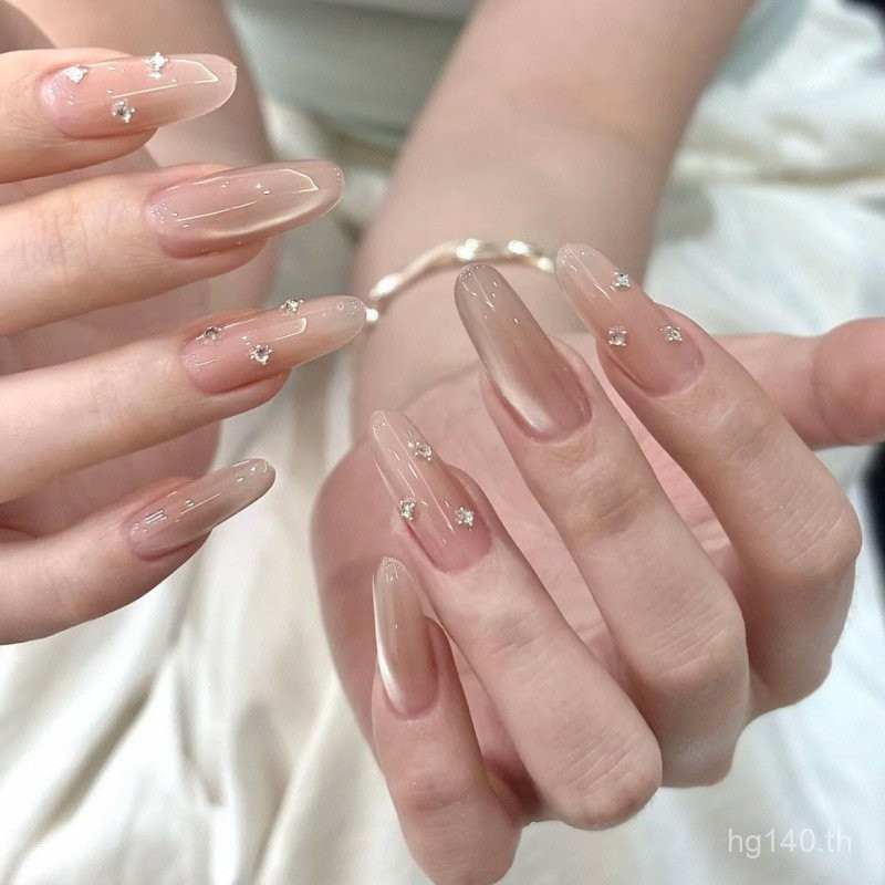 Pure Hand-Weared [Nude Color Ice Transparent Nude Powder Gentle Patch High-End Simple Cats Eye Gradi