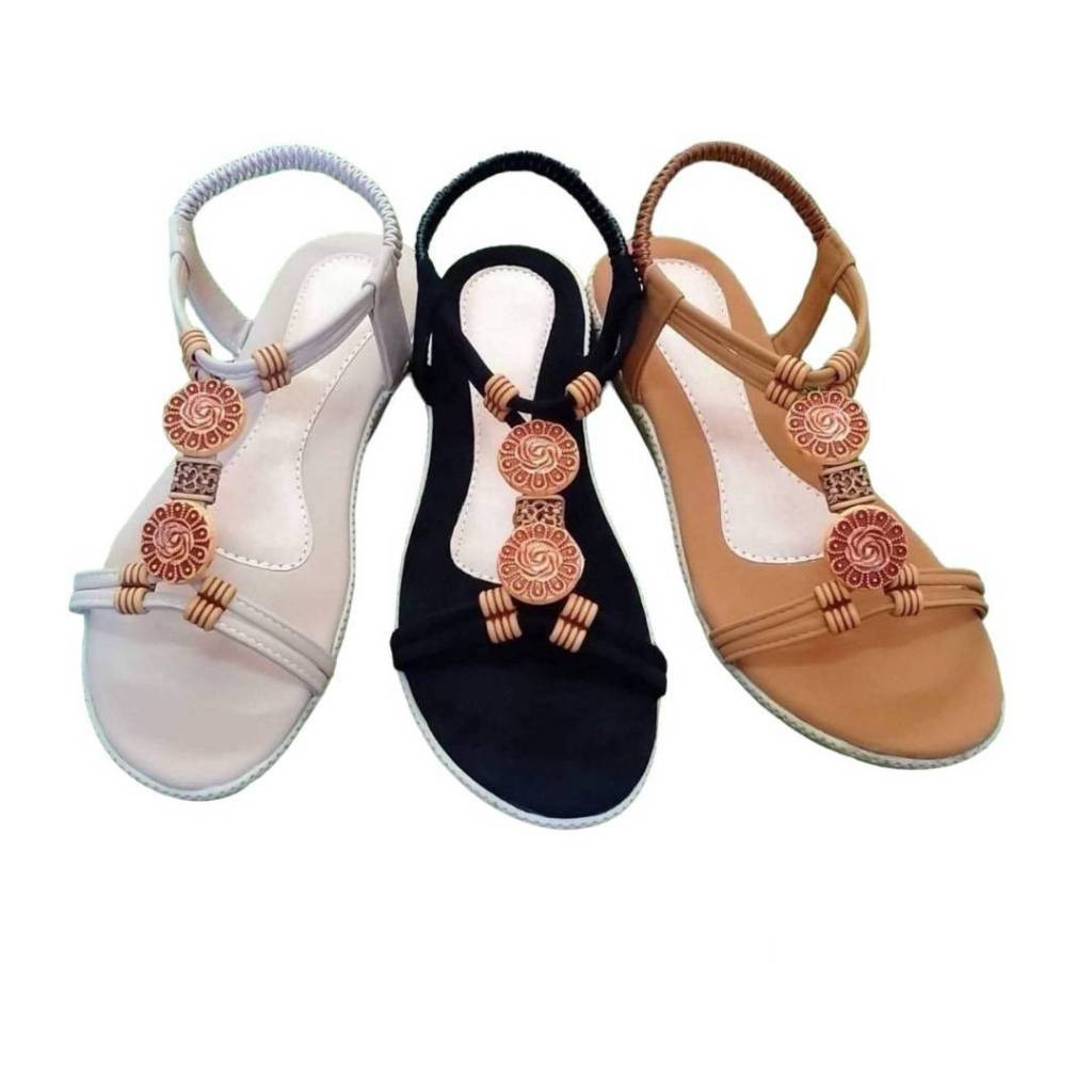 รองเท้าแตะรัดส้น แบบสวม สไตล์โบฮี น้ำหนักเบาสบาย ไม่ลื่น เพิ่มความมั่นใจในทุกการเดินทาง พร้อมส่งด่วน