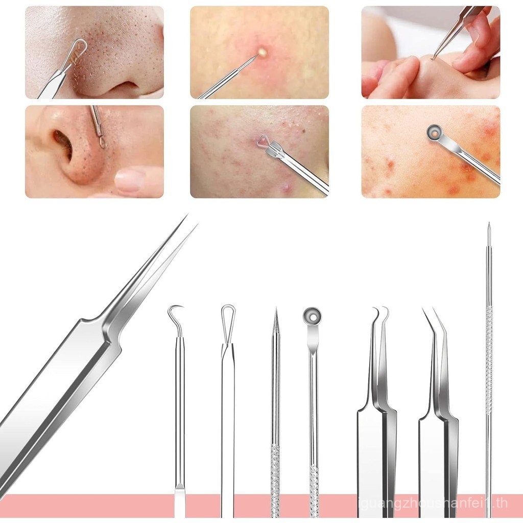 Whitehead Blemish Removal Tool Pimple Popper Tool Kit 8 ชิ้น Blackhead Remover