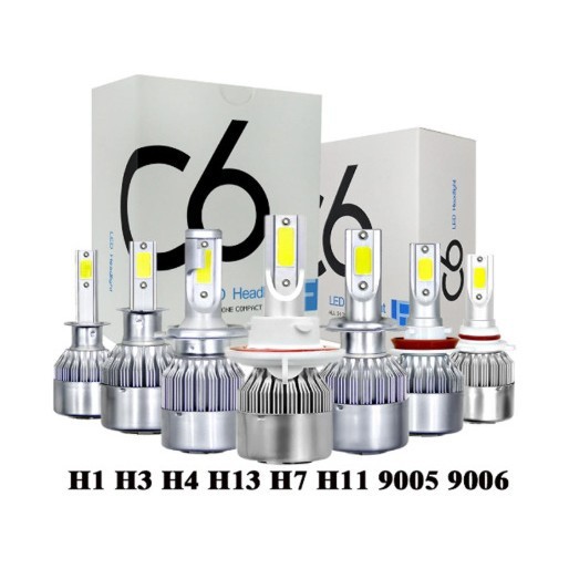 H006-C6 ไฟหน้าLEDรถยนต์ C6 COB หลายซ็อกเก็ต 12V