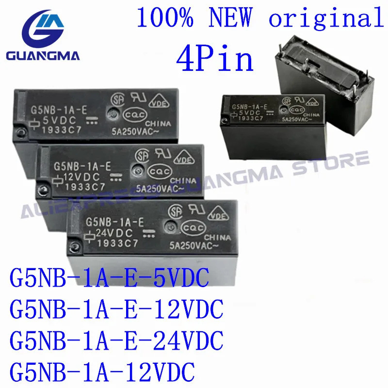 10PCS 100% ใหม่ Original G5NB-1A-E-5VDC G5NB-1A-E 12VDC G5NB-1A-E-24VDC G5NB-1A 12VDC 24VDC 4Pin 5A 