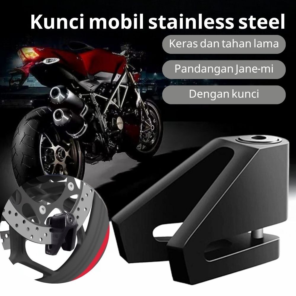 Disc Alarm Disc Lock Anti-Theft Motorcycle Padlock Alarm Lock ล็อคดิสก์เบรกสีดํา