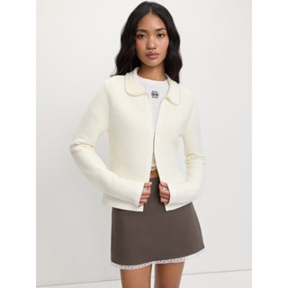 [Pomelo] เสื้อคาร์ดิแกนคอปกดีเทลไข่มุก / Pearl-Trim Collar C…