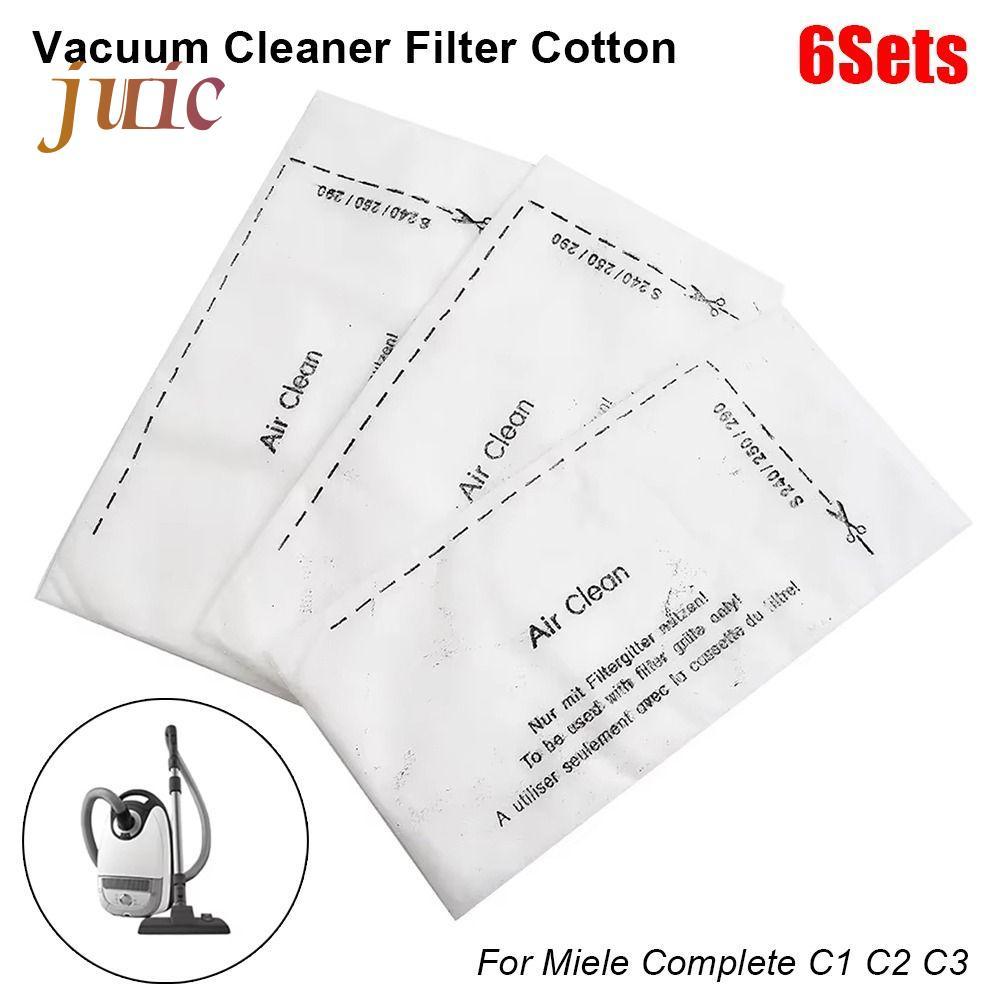 JUIC 6 ชุดกรองผ้าฝ้าย,แพ็คไอเสียกรองเครื่องดูดฝุ่น,ทนทาน Air Clean เครื่องใช้ในบ้านอะไหล่สําหรับ Mie