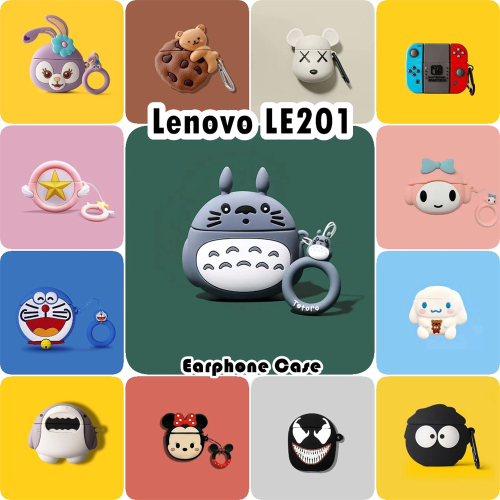 READY STOCK!นําไปใช้กับ Lenovo LE201 เคส Case เคสหูฟัง การ์ตูนง่าย ซิลิโคนนุ่ม เคส เคสหูฟัง