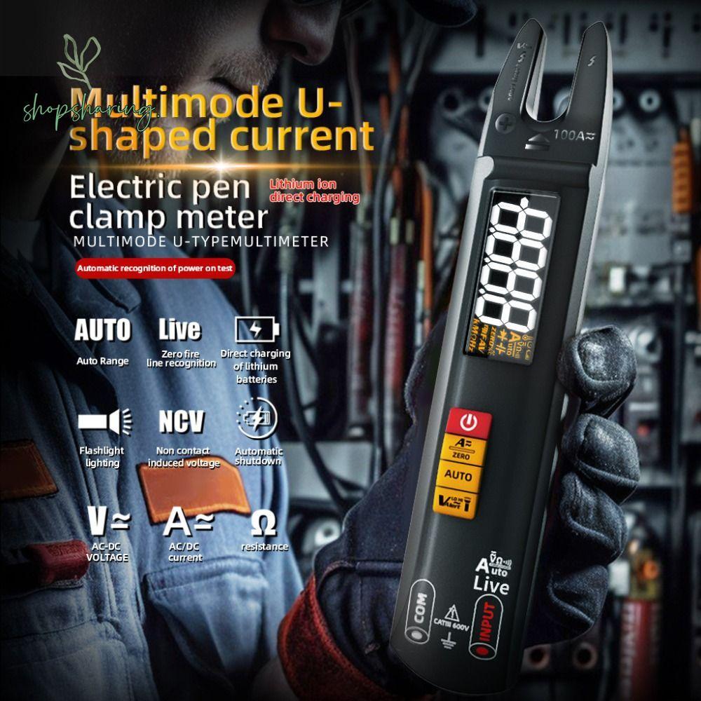 SHOPSHARING มัลติมิเตอร์แบบอัจฉริยะ, ส้อมช่วงอัตโนมัติ DC AC Digital Clamp Meter, BSIDE U0 Home True