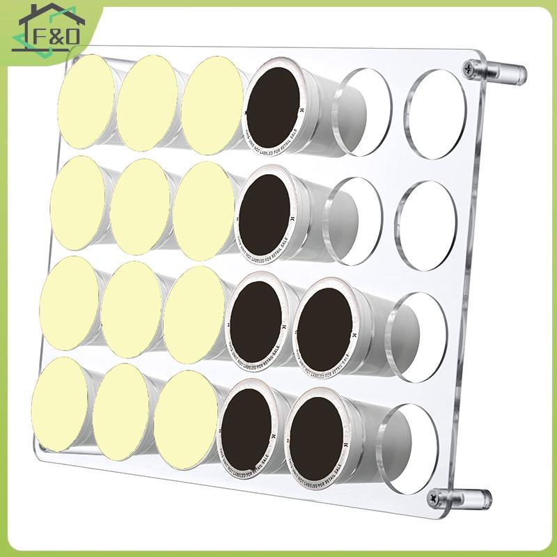 F&O ที่ใส่แคปซูลกาแฟ 24 ช่องลิ้นชัก Organizer Traypatible พร้อม K-Cup Coffee Pods อะคริลิคแคปซูลชั้นวางจอแสดงผลโฮมออฟฟิศ