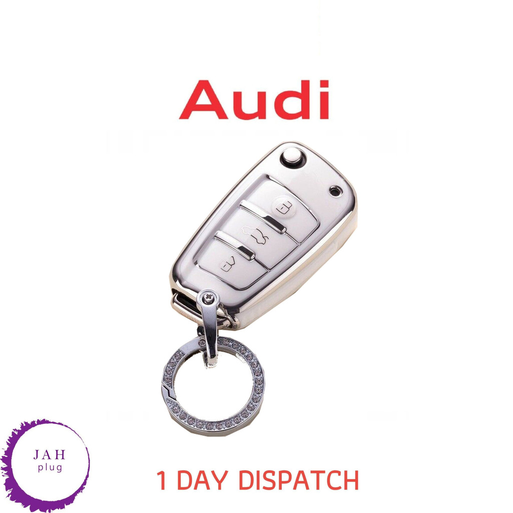 รถ 3 ปุ่ม FLIP KEY COVER CASE KEYRING สําหรับ AUDI A1 A3 8L 8P A4 A5 B6 B7 B8 A6