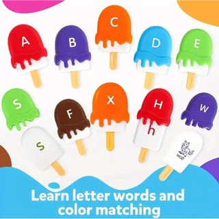 BHQ ไอศกรีมตัวอักษรจับคู่ของเล่นเด็ก Letter matching การเรียนรู้ของเด็กปฐมวัย ของเล่นเพื่อการศึกษา