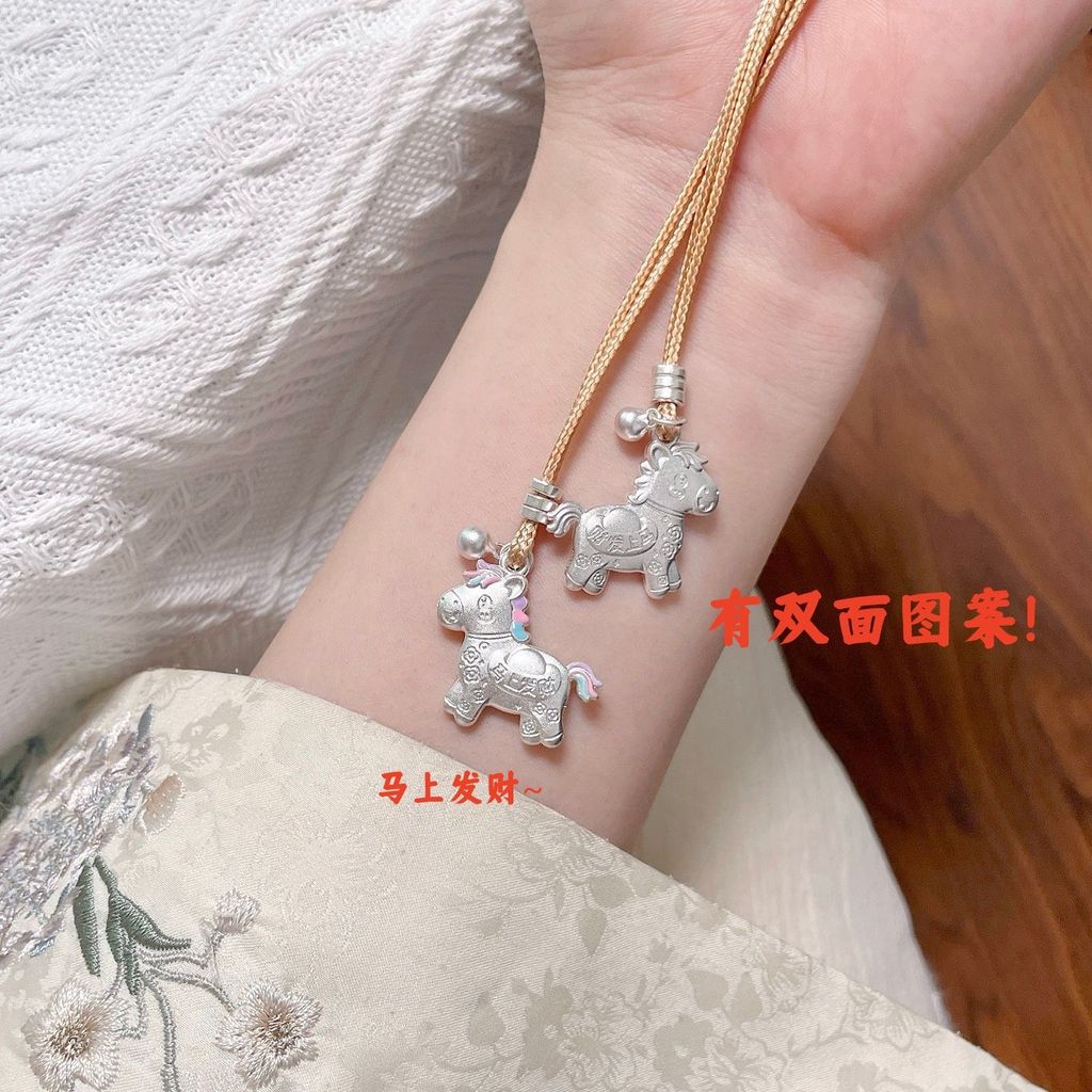 เงินแท้ 999 Pony Pendant Accessoriesing Silver Enamel Instantly Get Rich Foot Silver 999 Pony Pendan