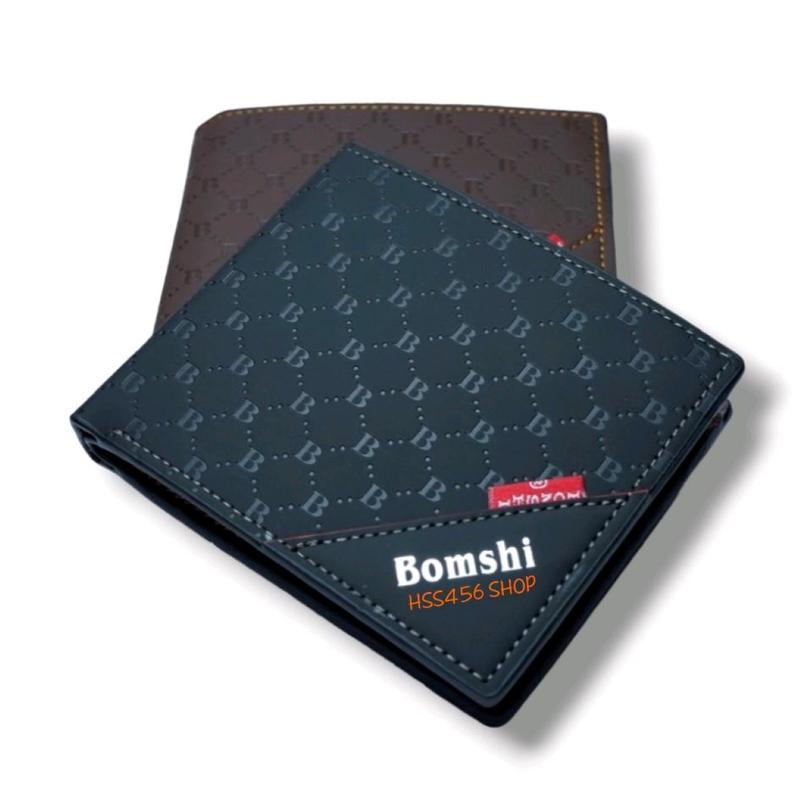 กระเป๋าสตางค์ Bomshisky LB-010A ใบใหญ่ สีดำ หนัง PU แบบสั้น