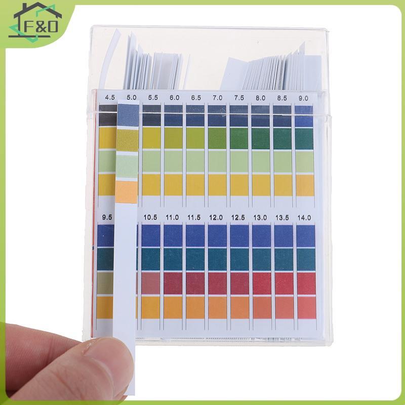 F&O Universal pH Test Paper Strips ทดสอบกรดอัลคาไลน์วัดระดับ Full Range 0-14 .