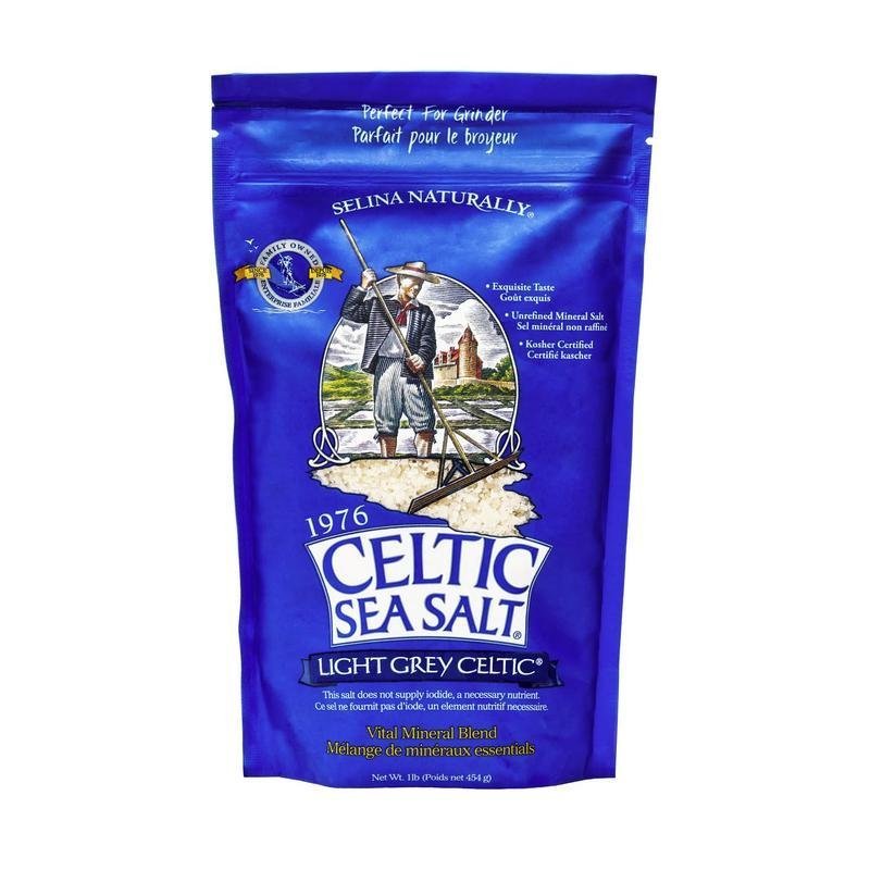 Celtic Sea Salt Light Grey Coarse Texture 1 lb Bag - Natural Flavorful Cooking Salt Made in USA No A
