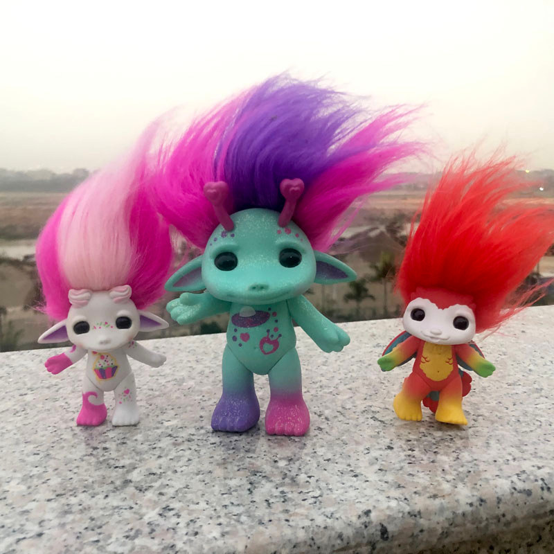 Troll Troll Troll น่ารัก Mini กลิ่นหอมตุ๊กตาผมยาวน่าเกลียดตุ๊กตาเด็กผู้หญิงเครื่องประดับของเล่นรูป