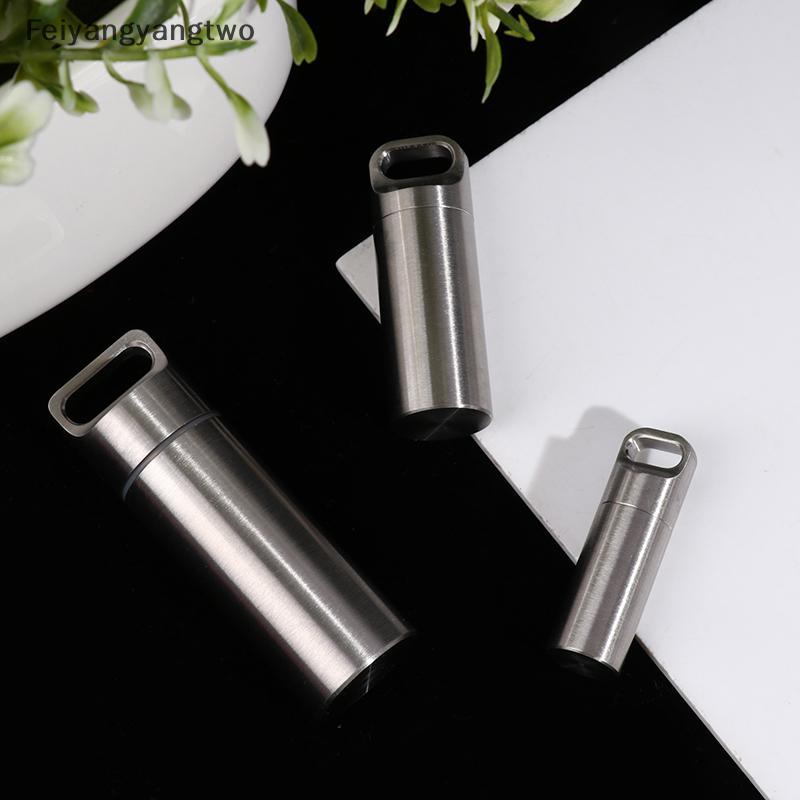 Feiyangyangtwo Titanium Mini Waterproof Pill Box Portable Pill Container Pill Storage Case ใหม่