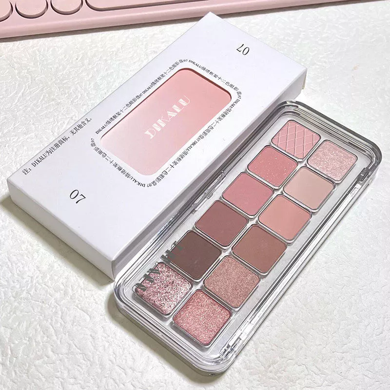 【24จัดส่งภายใน ชั่วโมง🔥】จานสีอายแชโดว์สิบสองสีไล่ระดับสี - แป้งละเอียดอ่อน - แมตต์อายแชโดว์ธรรมชาติ - จานอายแชโดว์แบบพกพา - เครื่องมือเครื่องสำอาง