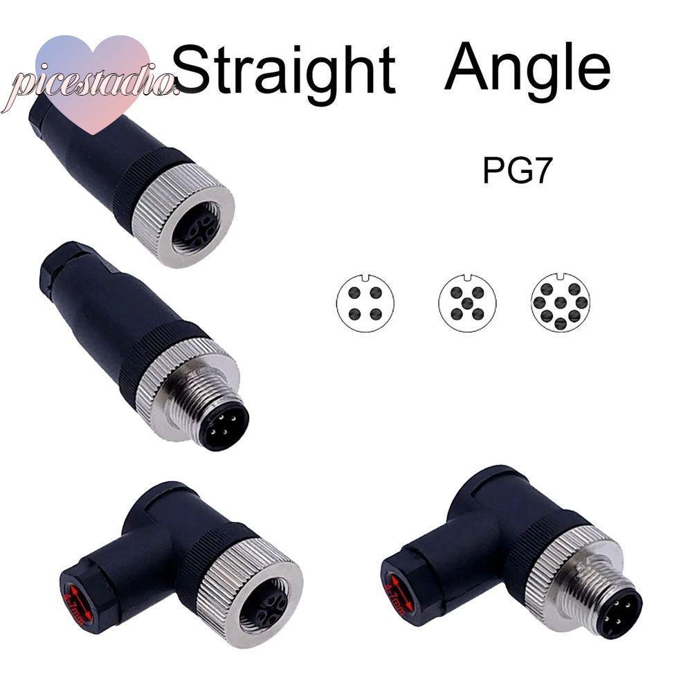 PICESTADIO M12 Sensor Connector, Connector ชายหญิงซ็อกเก็ต M12 ปลั๊กการบิน,ประเภทเซนเซอร์ขั้วต่อปลั๊