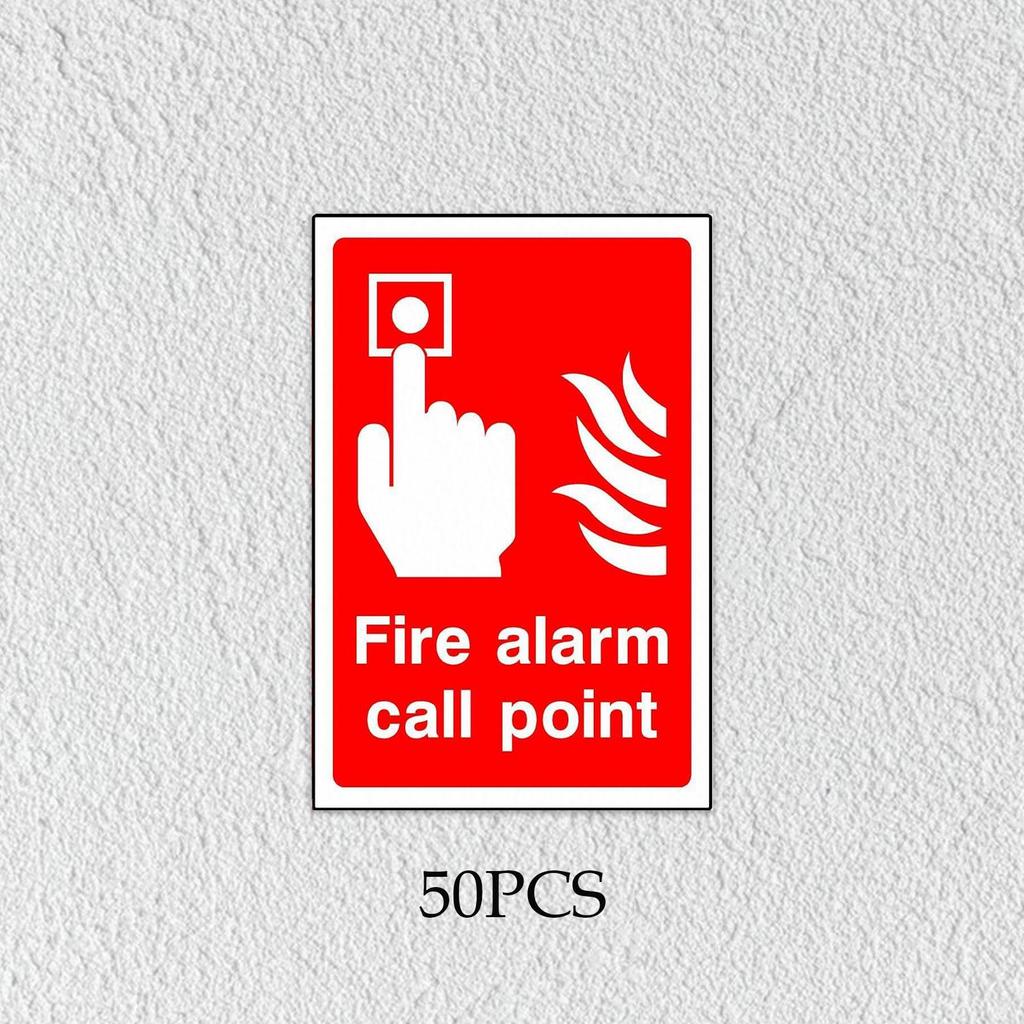 [Lszcx6l] 50 ชิ้น Fire Alarm Call Point Sign สติกเกอร์คําแนะนําสติกเกอร์คําเตือน Decal สําหรับโรงแรม