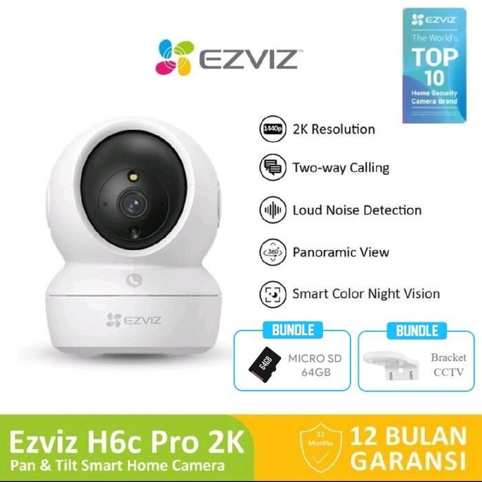 Ezviz H6c Pro 2K 3MP Smart Wifi Pan Tilt IP Camera กล้องวงจรปิดในร่ม