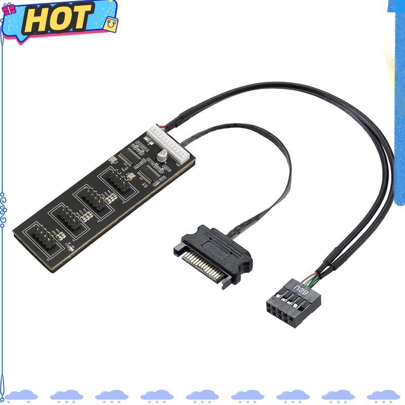 [FAST O]ตัวแยกหัว USB 9Pin พร้อมสายไฟ, ส่วนต่อขยายฮับ USB ภายในขั้วต่อแยก USB 2.0 สําหรับเมนบอร์ดติด