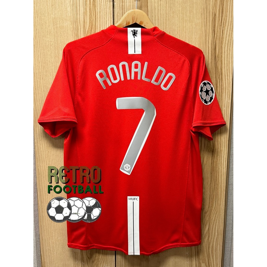 เสื้อฟุตบอลย้อนยุค Retro IIมuยู ปี 2007/2008 AIG ชุดเหย้า Home สกรีนชื่อนักเตะพร้อมอาร์มUCL (รับประกันคุณภาพสินค้า)