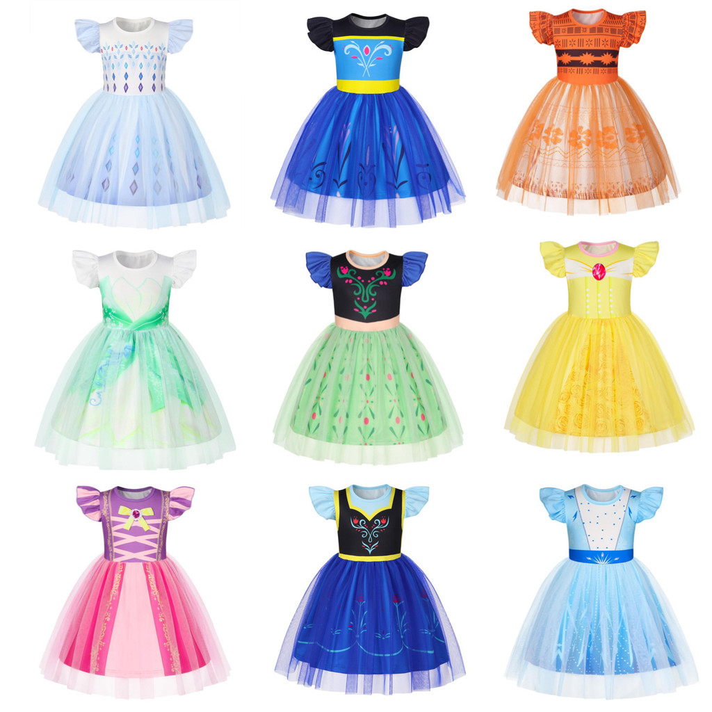 ชุดเจ้าหญิงเอลซาและแอนนา สำหรับเด็กอายุ 3-6 ปี เหมาะสำหรับเทศกาล HALLOWEEN และ CHRISTMAS
