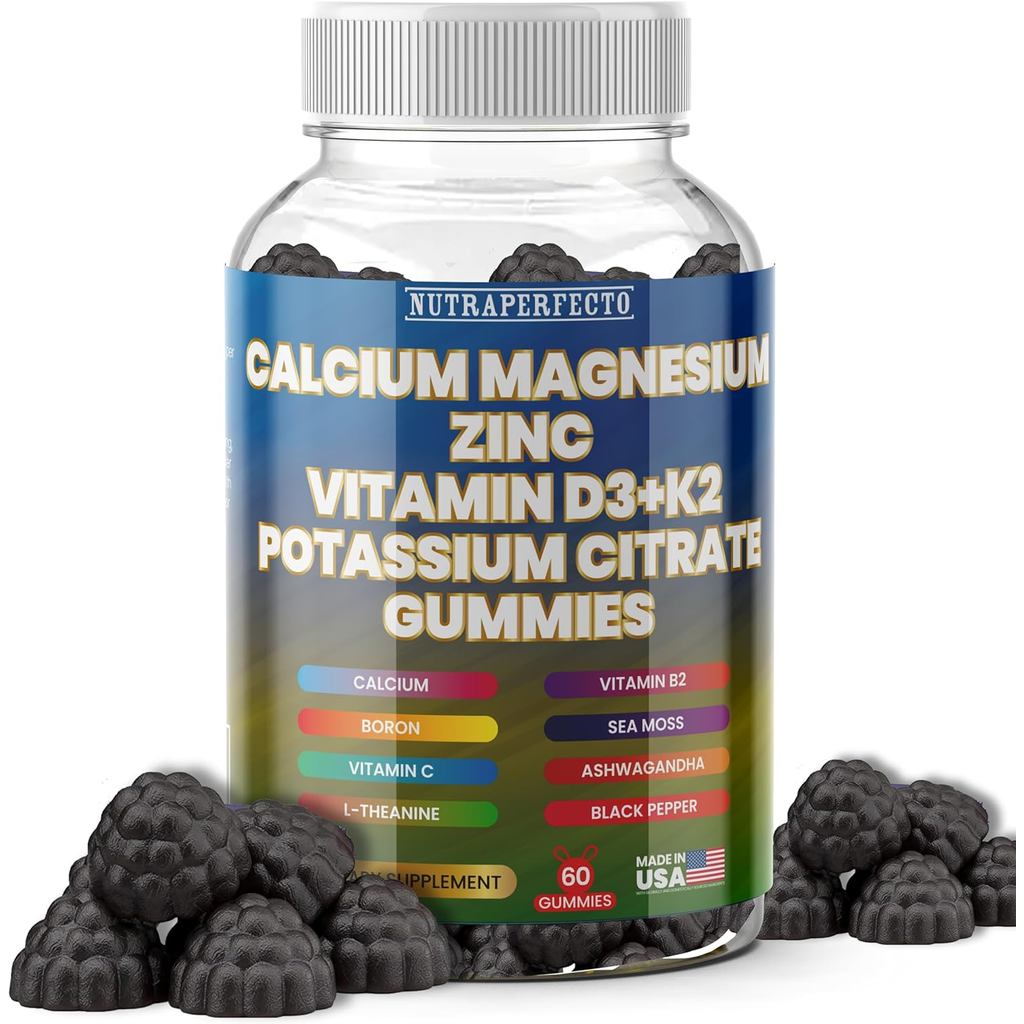 กัมมี่แคลเซียมปราศจากน้ําตาลสําหรับเด็กและผู้ใหญ่ซิเตรตแมกนีเซียมไกลซิเตรตโพแทสเซียมวิตามิน D3 K2 B2