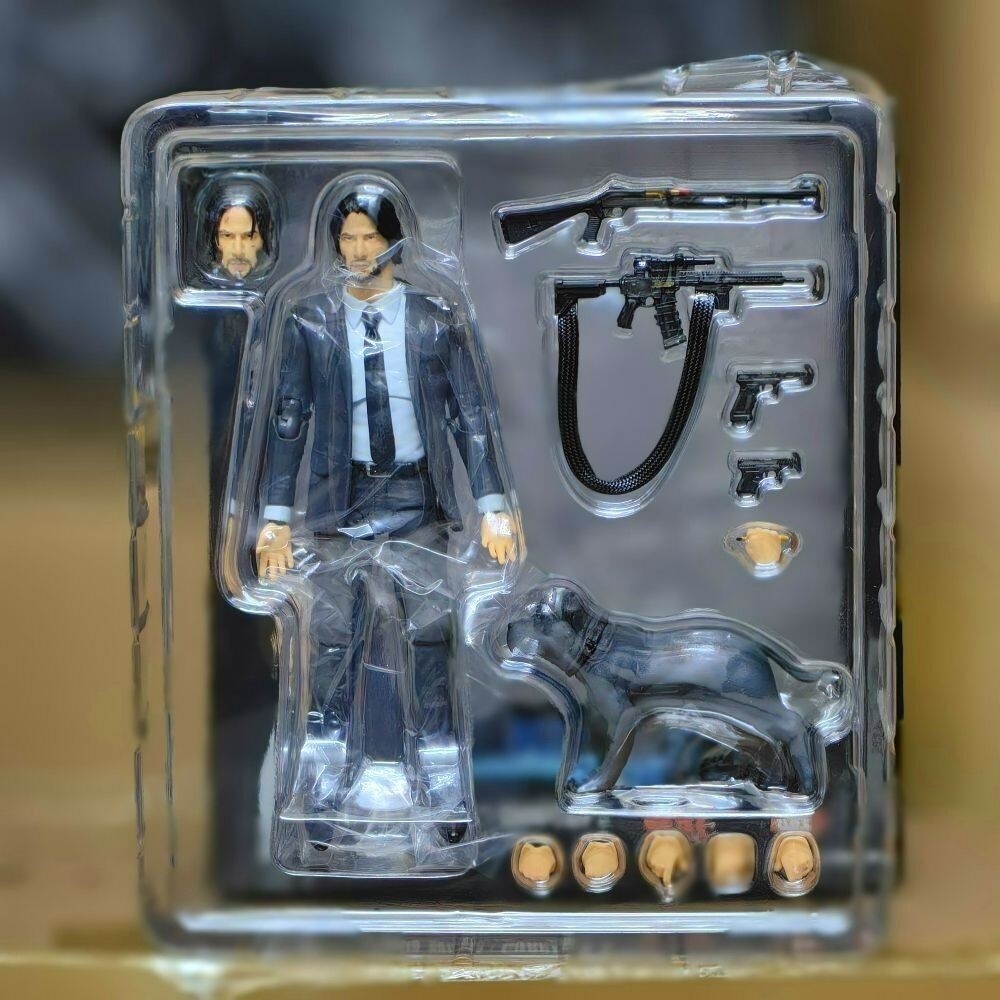 16cm John Wick 4 MAF 212 PVC action figure Mafex 085 with dog model toy doll gift collection