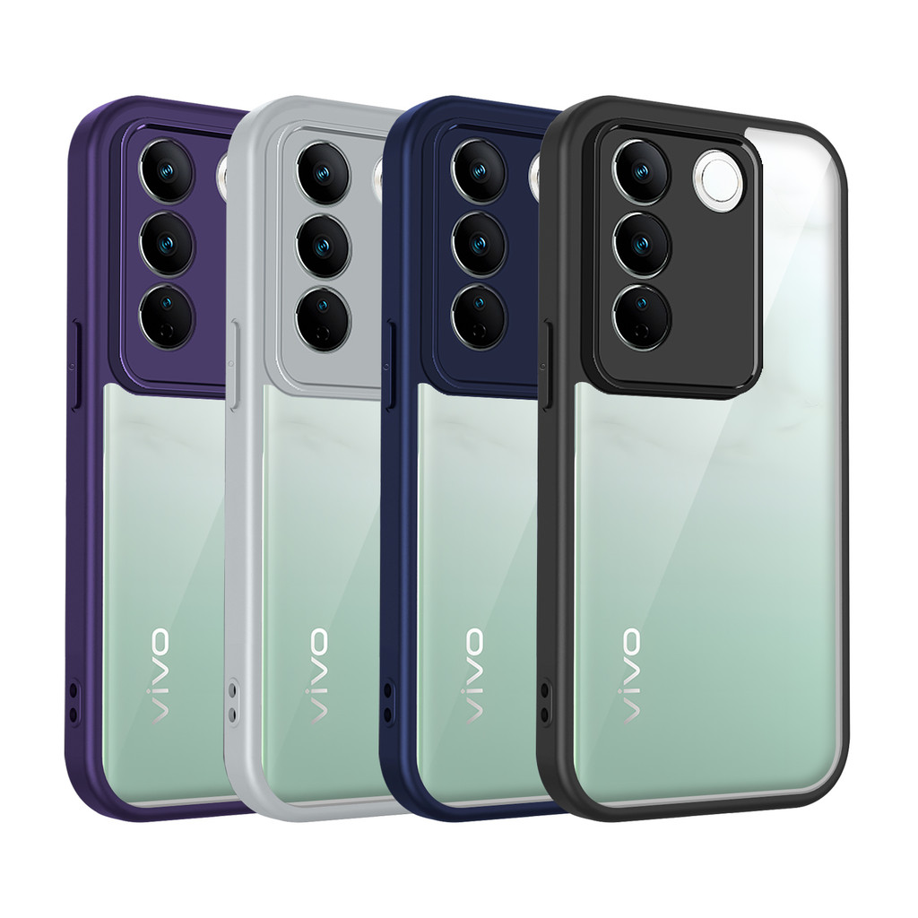 เคส Vivo V27 Pro 5G ปลอกหรูหรา Frosted ฝาครอบโปร่งใสสําหรับ Vivo V27 5G เคสโทรศัพท์