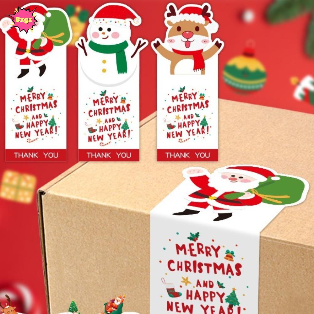 INNICE 50 ชิ้น/แพ็คของขวัญสติกเกอร์กระดาษ, Self กาวคุกกี้ Candy แท็ก Merry Christmas ป้าย, Baking Adornment ห่อป้ายซีล DIY Xmas เครื่องประดับ