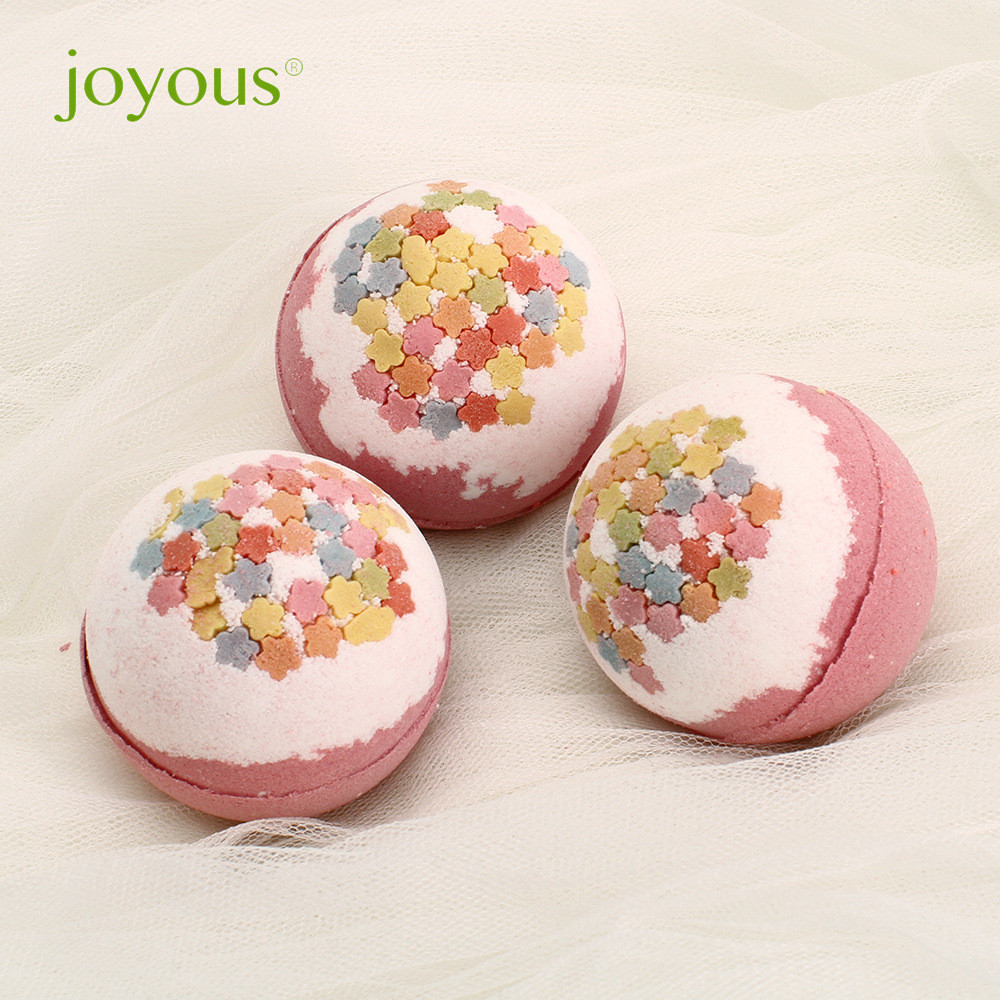 Joyous Flower Sea Heart Fragrance Bath Bomb Bath Bath Bath Ball Bubble Bomb ฟรีถุงอาบน้ํา * yl#10