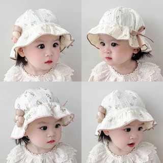 หมวกเด็ก ปรับได้ หมวกกันแดดเด็ก ผ้าฝ้าย ระบายอากาศได้ดีและสะดวกสบาย สไตล์น่ารัก