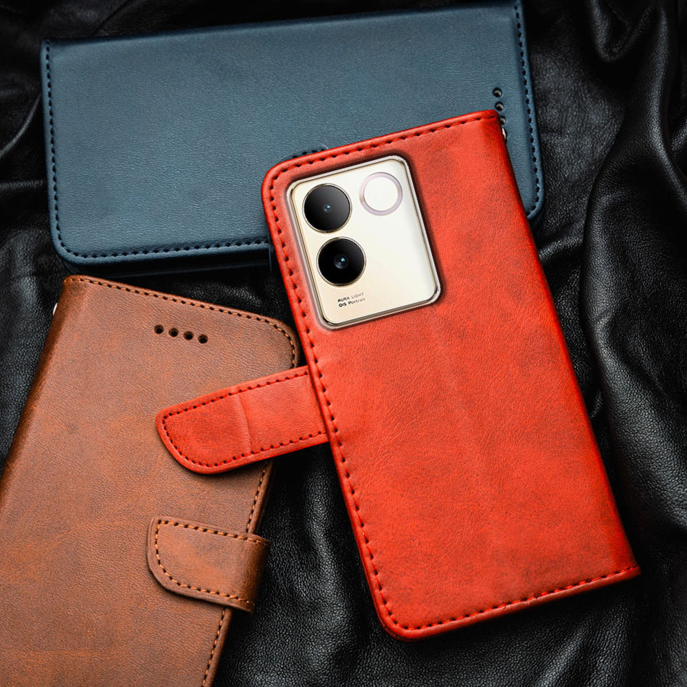 Vivo S17E iQOO Z7 Pro T2 Pro 5G V2285A พรีเมี่ยมหรูหราหนังแท้ Flip-Top เคสโทรศัพท์กระเป๋าสตางค์ในตัว
