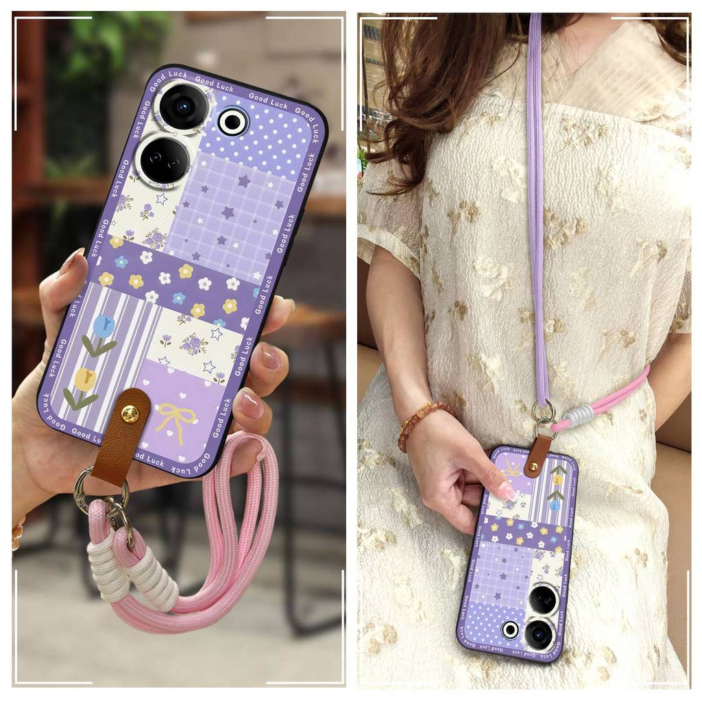 นุ่มปกหลังเคสโทรศัพท์สําหรับ Tecno Camon20 Pro 4G/CK7N/Camon20 เต็มห่อซิลิโคนทนทานแนวทแยงน่ารักกันกร