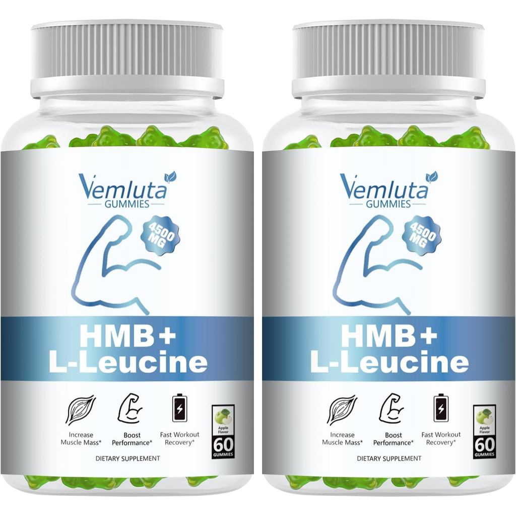 2 แพ็ค HMB และ Leucine อาหารเสริม Gummies สําหรับผู้ชาย, ผู้หญิง - 4500MG, HMB & Leucine สําหรับการก