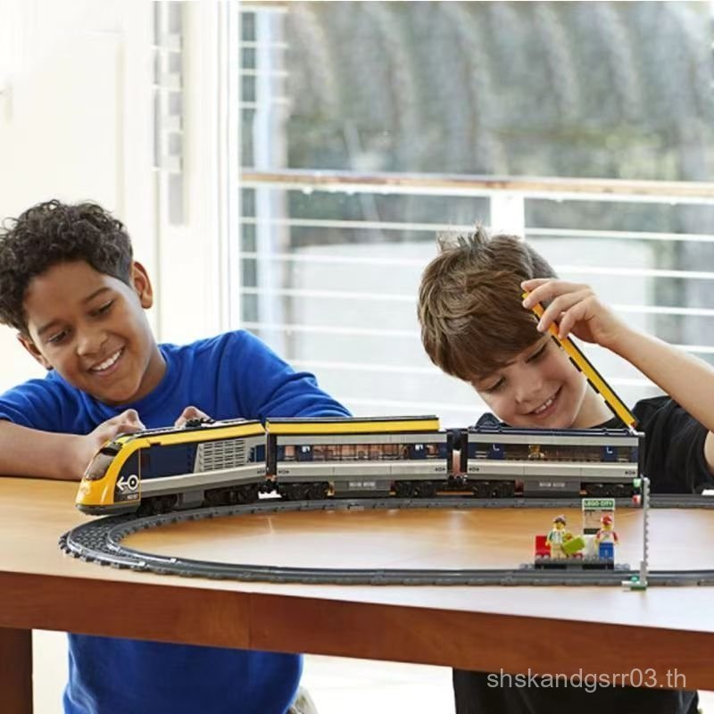 ชุดรถไฟเข้ากันได้เลโก้อาคารบล็อกการควบคุมระยะไกลการควบคุมระยะไกลแสง60197ของขวัญเมืองชุดรุ่นเด็กขนส่ง