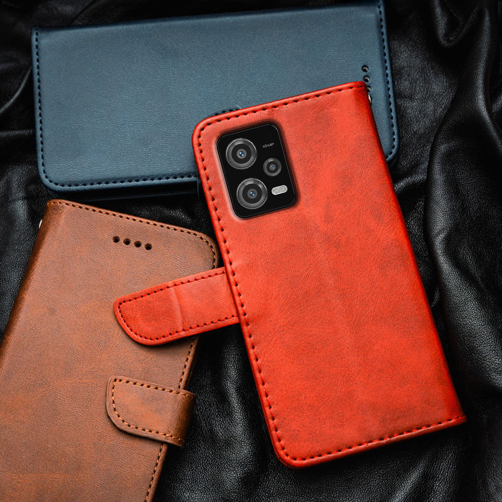 Xiaomi Poco X5 5G Redmi Note 12 5G 22111317PG Premium Luxury Leather Flip-Top Phone Case Wallet Buil