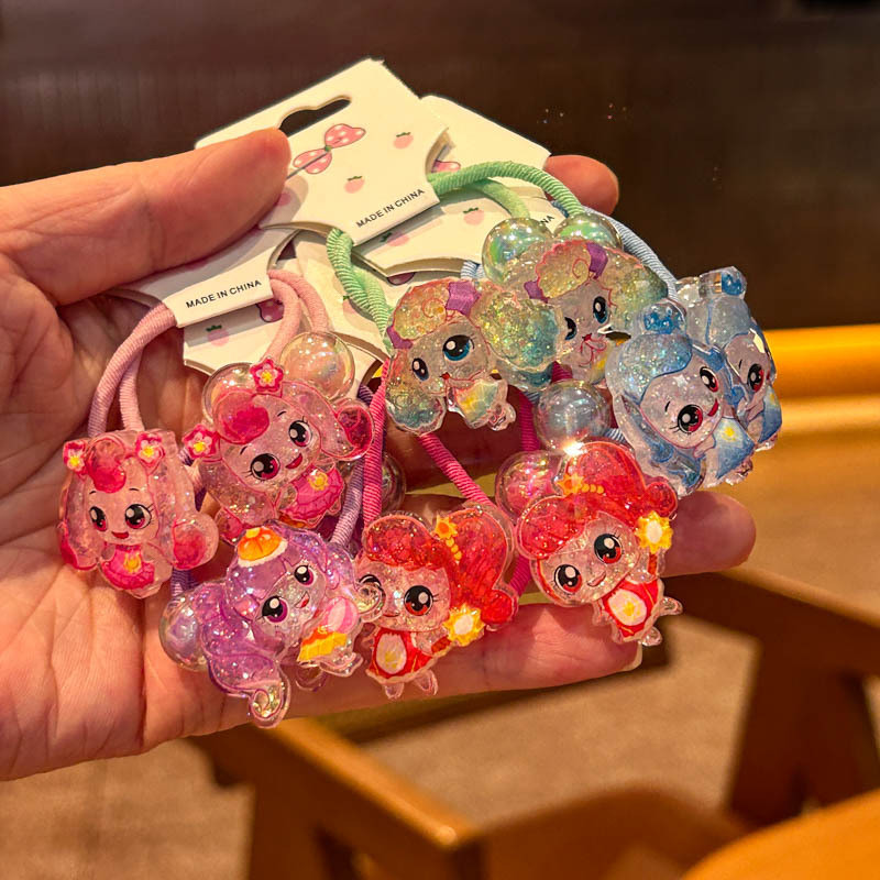 อุปกรณ์แต่งผมแบบยืดหยุ่นสำหรับเด็ก ลายการ์ตูนน่ารัก 2 ชิ้น